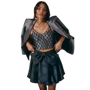 Anthropologie Maeve Bubble-Bow Mini Skirt